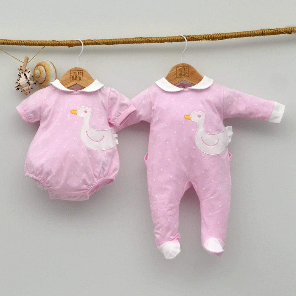 Conjunto Capa de baño y babero algodón Patito