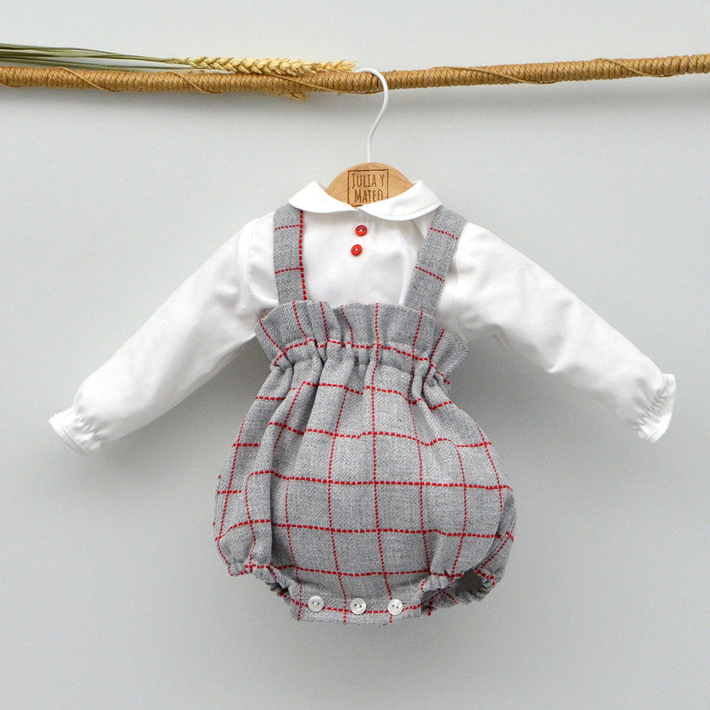 conjunto vestir niño 3 piezas cuadros escoceses jersey doña carmen mayoral ropa para vestir hermanos a juego