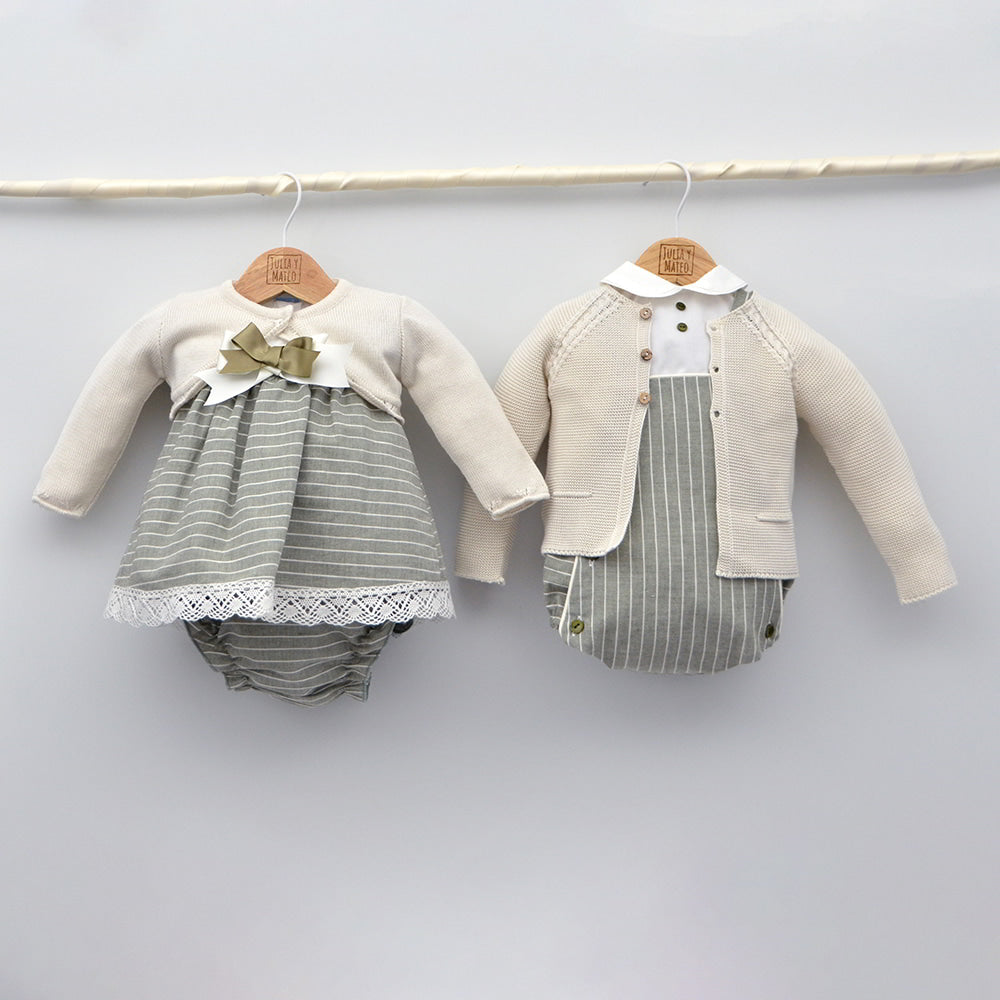 Conjunto bebé Paris con ranita y camisa cuello bebé