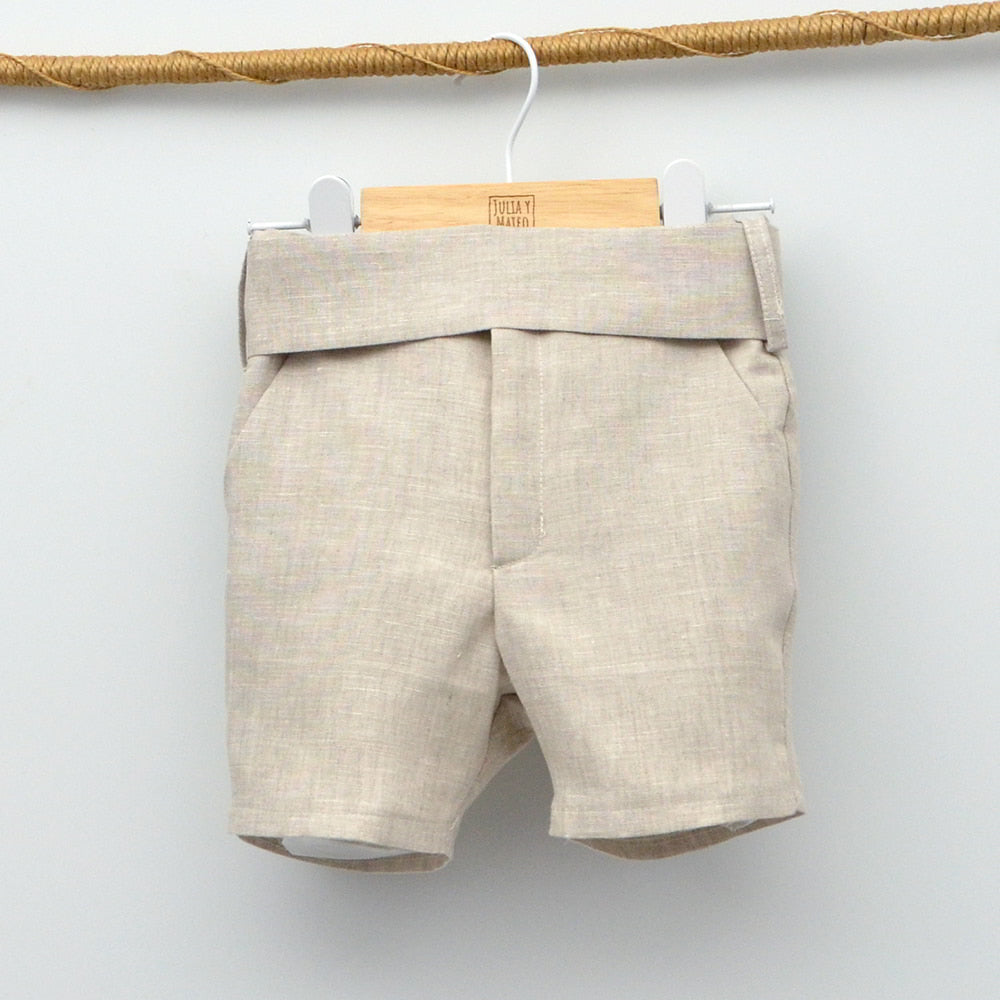 conjunto ceremonia niños bautizo arras pajarita fajin color arena