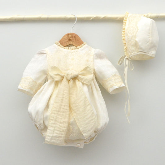 peleles bautizo niño con fajin de lino manga francesa larga trajes bautismo niños elegantes sencillos