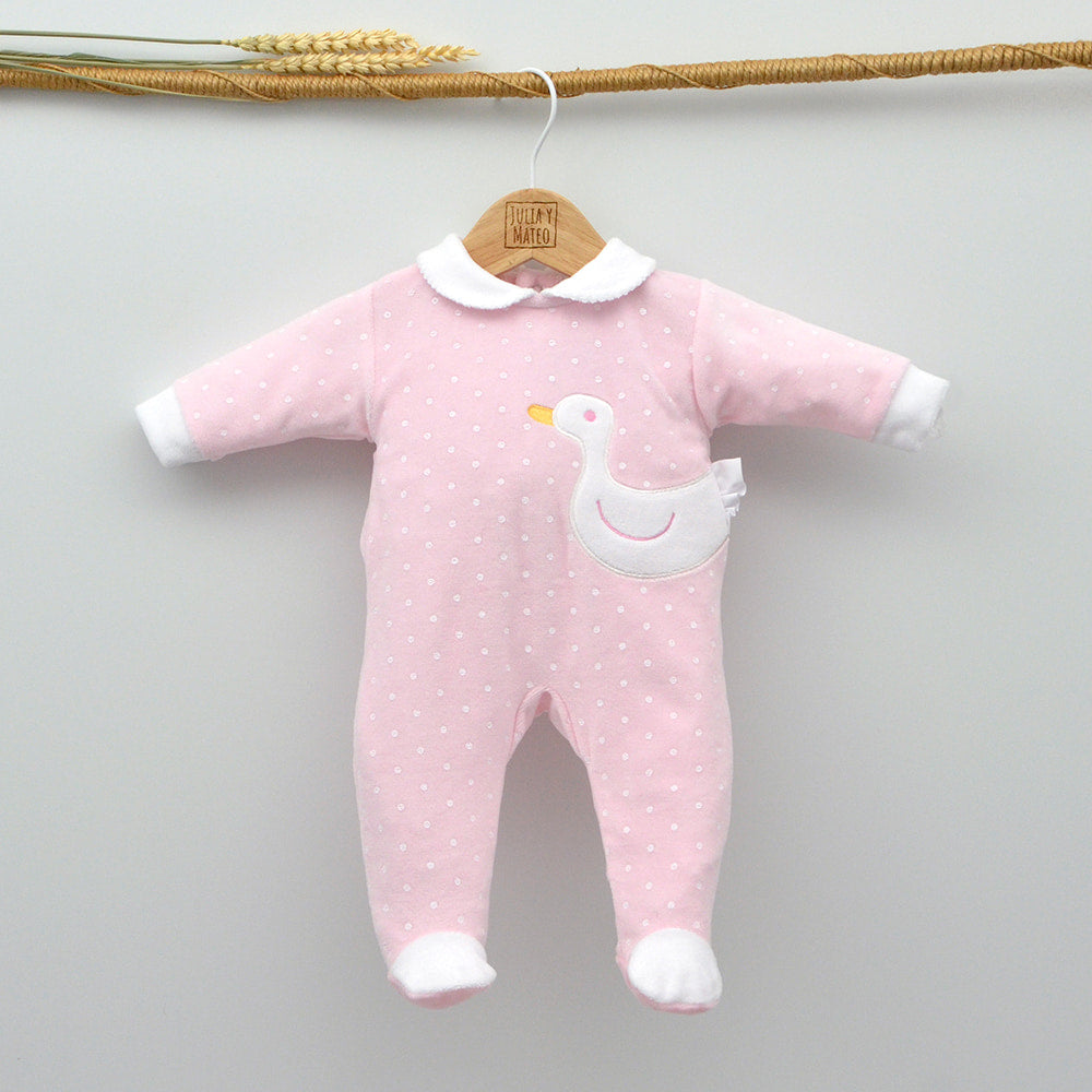 pijama terciopelo hija ana obregon patitos rosa