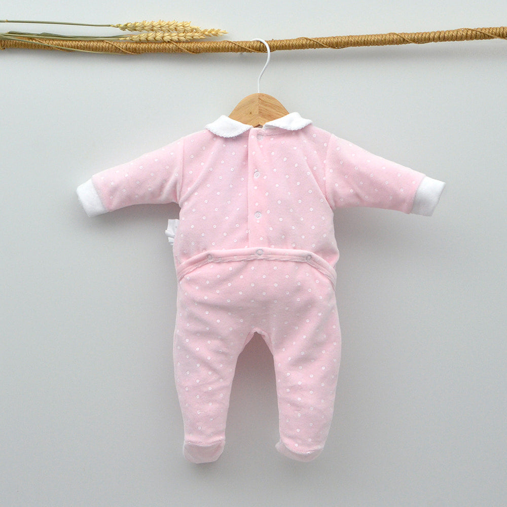 pijama terciopelo patito regalos canastillas bebes con encanto hecho en españa pijama terciopelo hija ana obregon patitos rosa