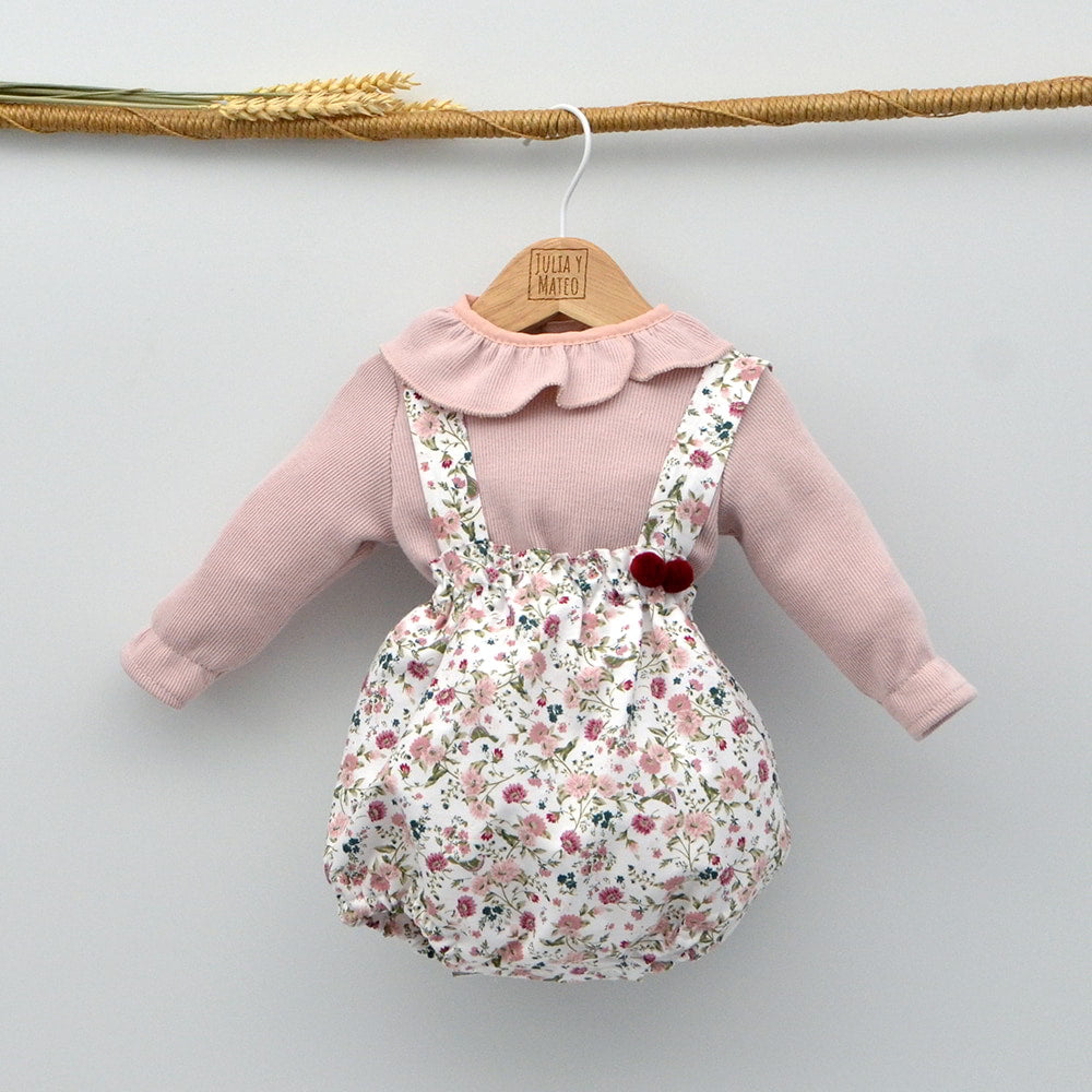 Conjunto bebé Flor con ranita y camiseta