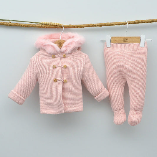 Chaqueton polaina punto doble niñas con pelo natural doña carmen mayoral