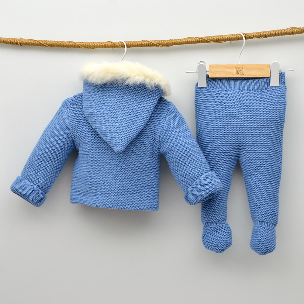 San francisco niños chaqueton polaina punto doble bebes invierno pelo natural doña carmen hecho en españa