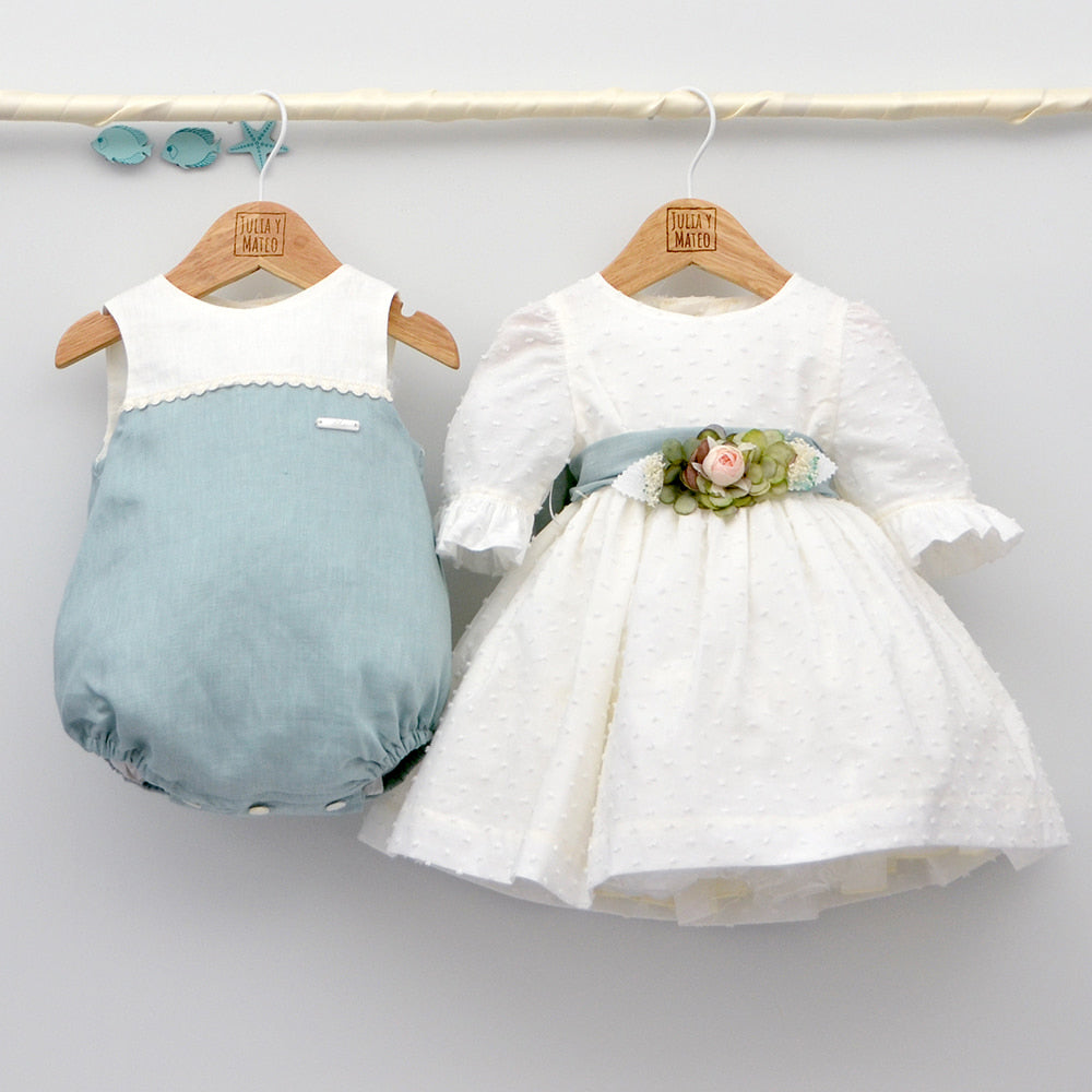 conjunto bebes niños para ceremonia bautizos bodas pajes pelele niño bautismo lino doña carmen capota