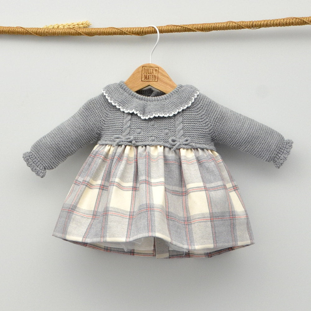 vestido vestir niñas navidad tartan punto cuadros escoceses Doña carmen hecho en españa