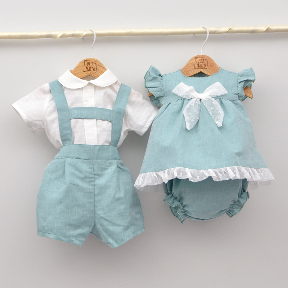 Conjunto Niño Santander con camisa y pantalón con cinturón