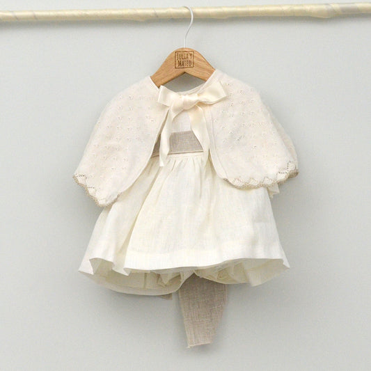 Capa Luna de Bautizo y Ceremonia de punto con lazo de raso