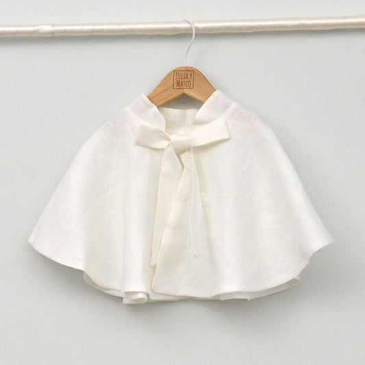 Capa Diego bebé de Bautizo y Ceremonia con lazo de lino