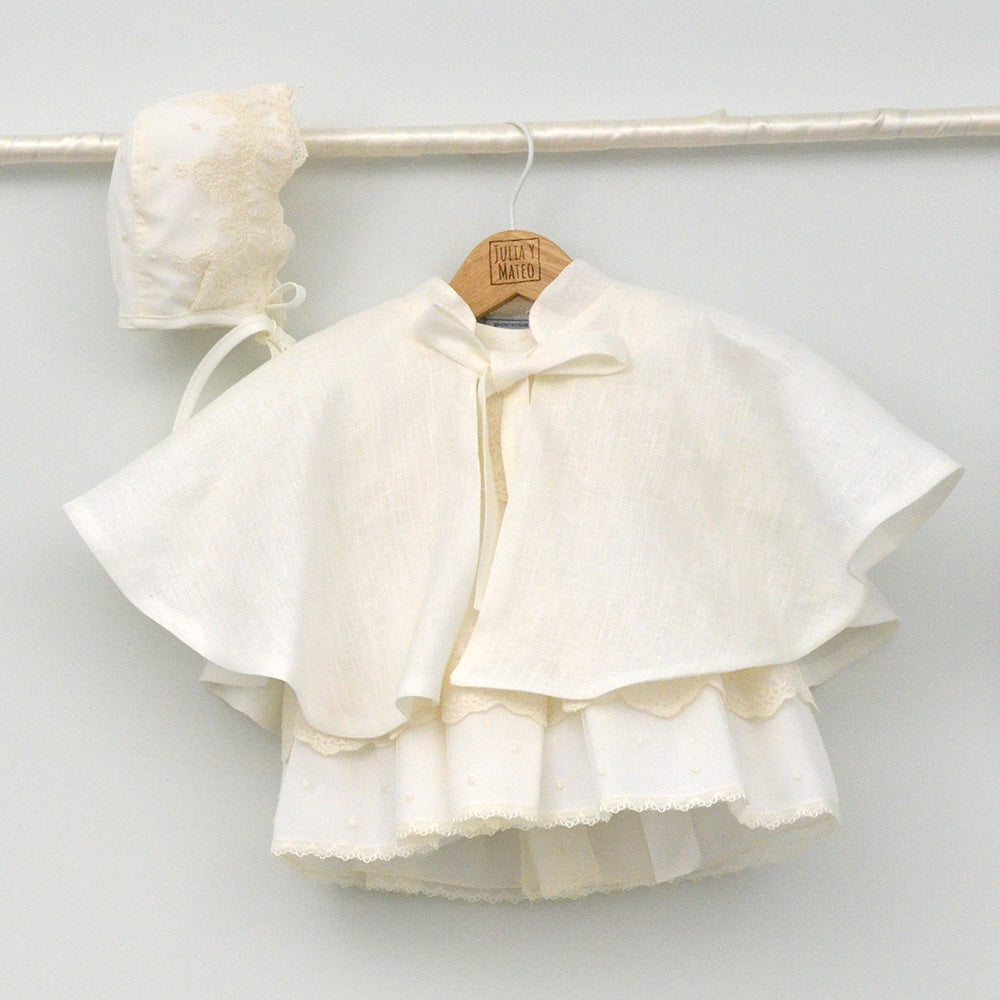 Vestido tul con bodoques bebés Clara con capota