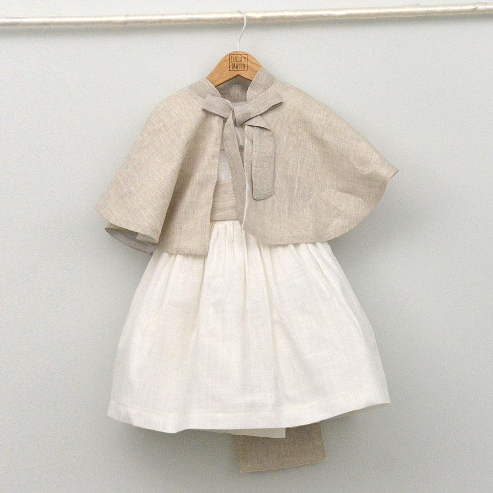 Vestido niña Emma con fajín de lino