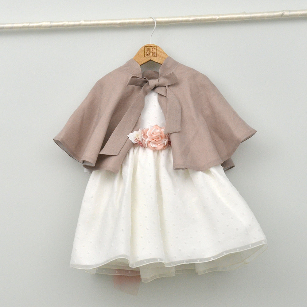 Vestido Tul niña María con adorno floral
