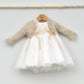 Vestido bebé Ana de tul bordado con culotte
