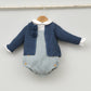 Conjunto vestir bebé con ranita y camisa cuello bebé de bambula "Martín"