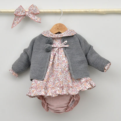 vestido vestir niñas otoño invierno trajes eventos bebes conjuntados, coordinadas, iguales, ajuego, ropa infantil clasica hecha en españa