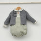 Conjunto vestir bebé con ranita y camisa cuello bebé de bambula "Lucía!