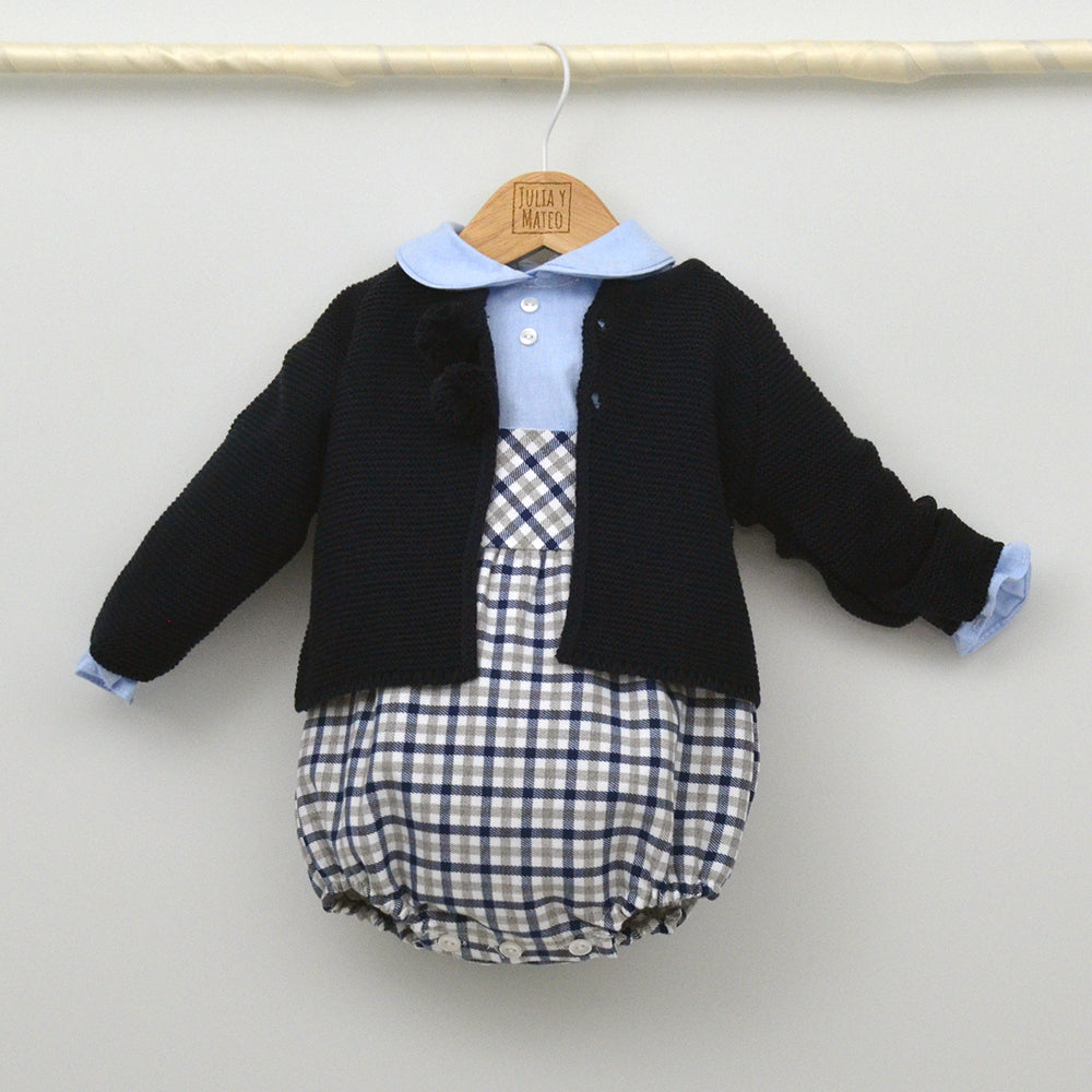 Conjunto bebé Thiago con ranita y camisa cuello bebé
