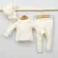 Traje Bautizo punto niños Otoño Invierno capota polaina crudo capota bebes niñas Bautismo 