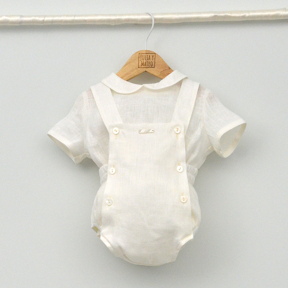 traje bautizo bebé niño lino