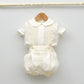conjunto traje bautizo niños bebes lino crudo blanco Mayoral  amaya bodas