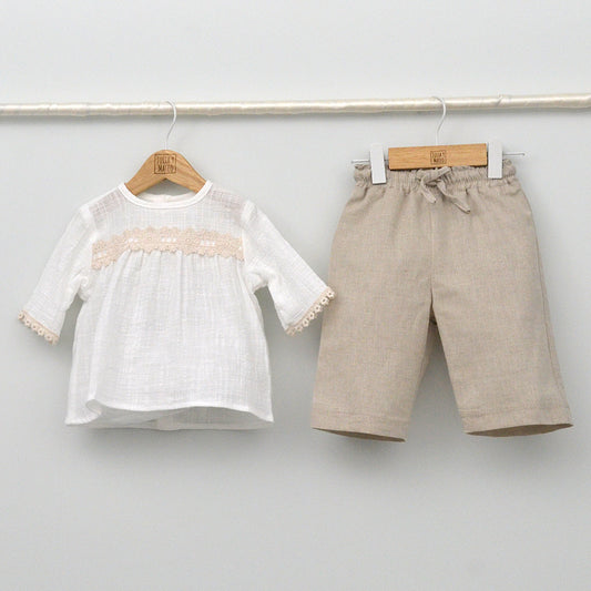 Conjunto niña Capri con pantalón y camisa