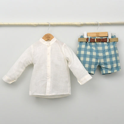 Conjunto Niño Niza con camisa y pantalón con cinturón