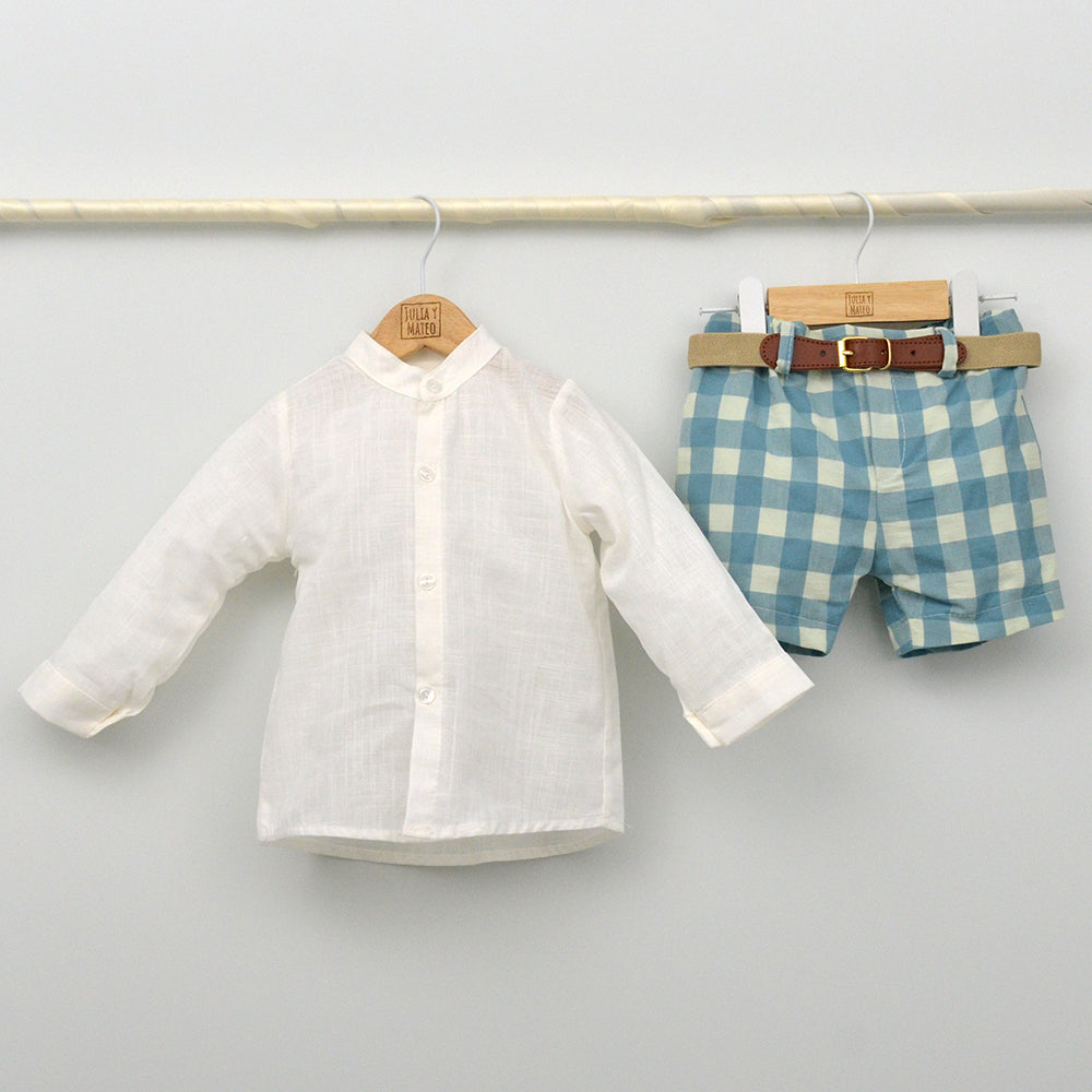 Conjunto bebé Niza con ranita y camisa cuello bebé