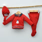 Conjunto bebés Noel con jersey, polaina y gorrito con pompón