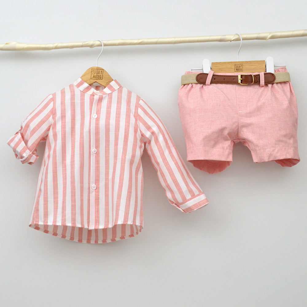 jesusito vestir niña verano vestidos eventos bebes rosa lino tienda online ropa clasica 6,12,18,24,36, meses