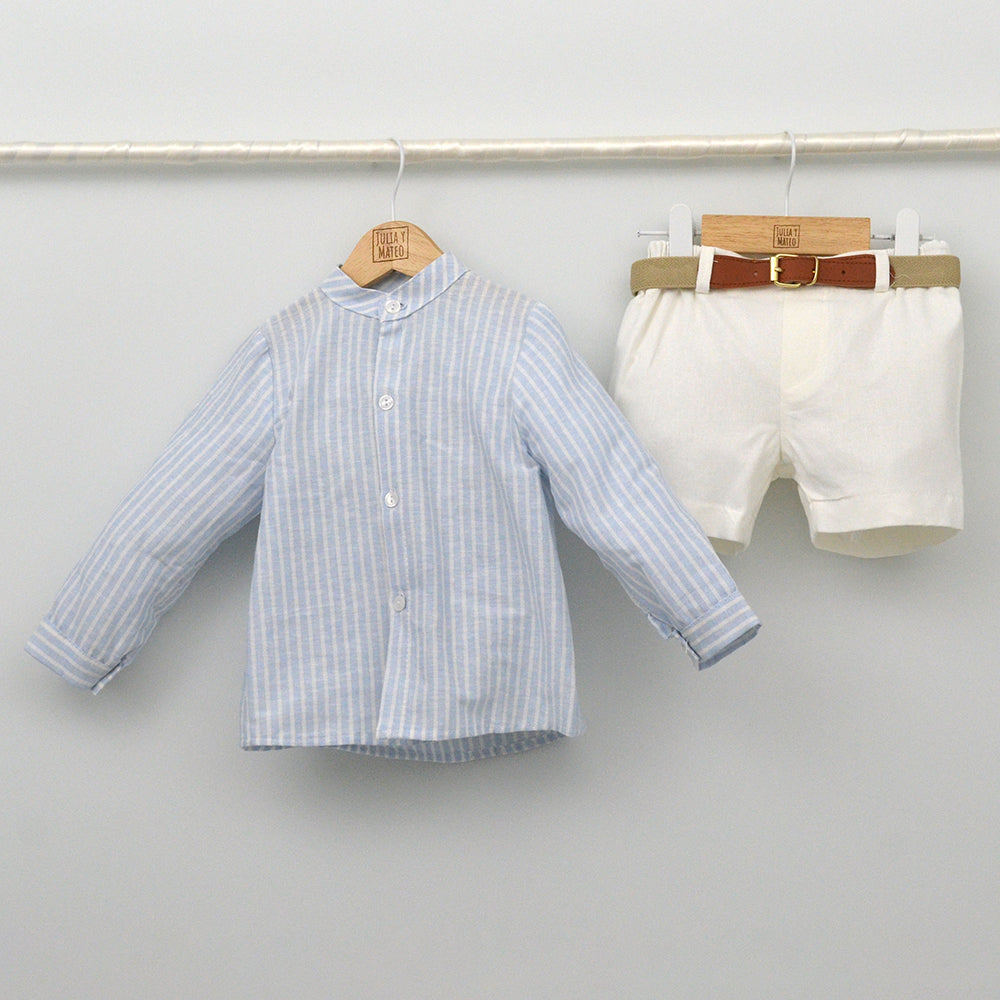 Conjunto Niño Lisboa con camisa y pantalón con cinturón