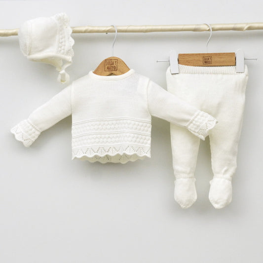 Conjunto bebés Luz con jersey, polaina y capota