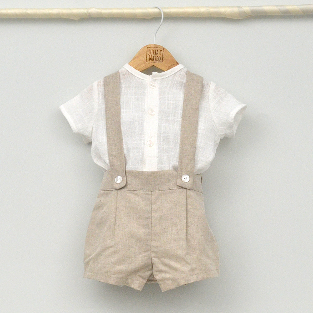 Conjunto bebé Capri con peto y camisa Mao