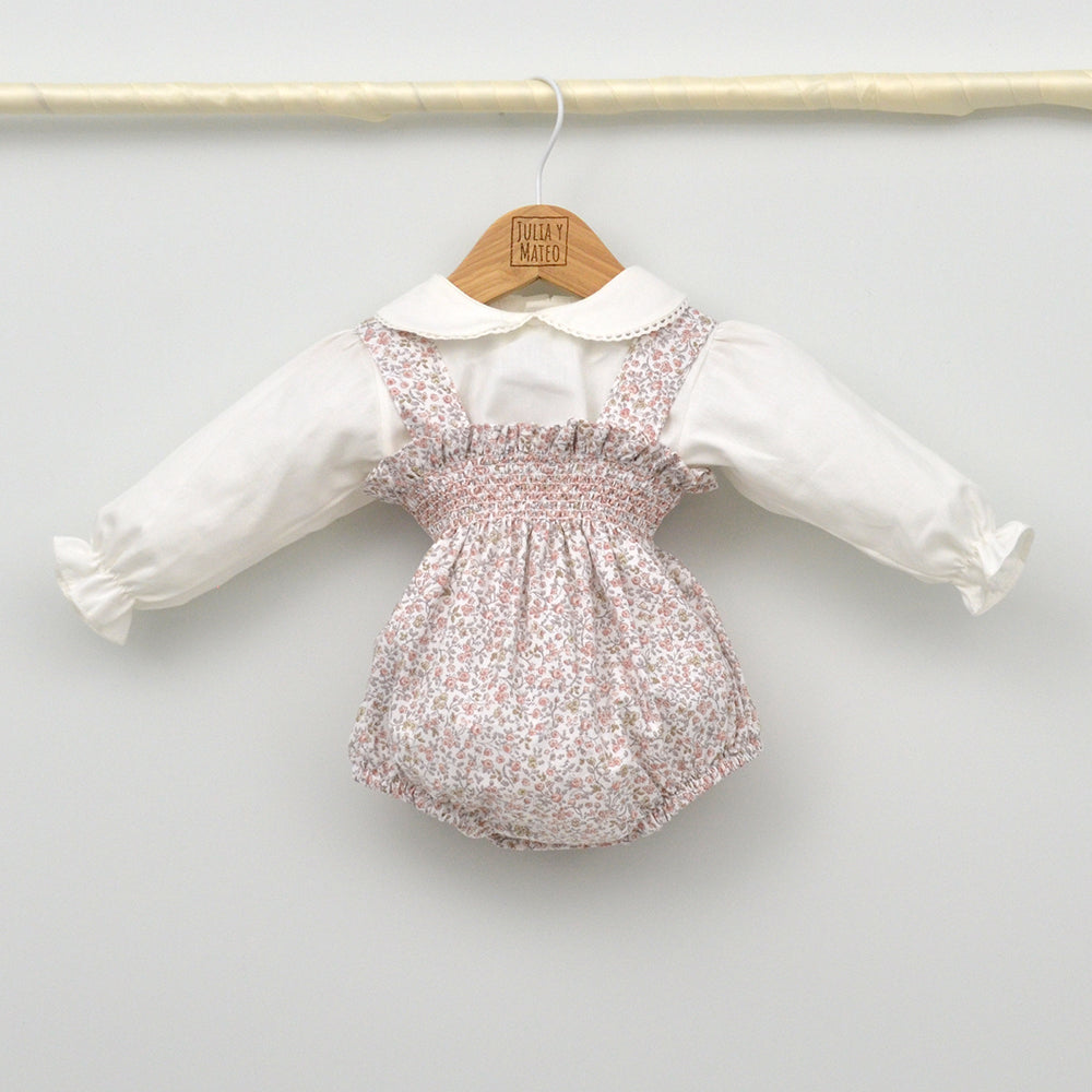 Conjunto Clara con ranita punto smock y blusa