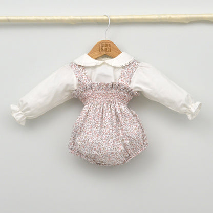 Conjunto Clara con ranita punto smock y blusa