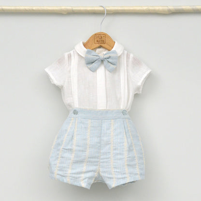 Conjunto bebé Milán con pantalón, camisa y pajarita