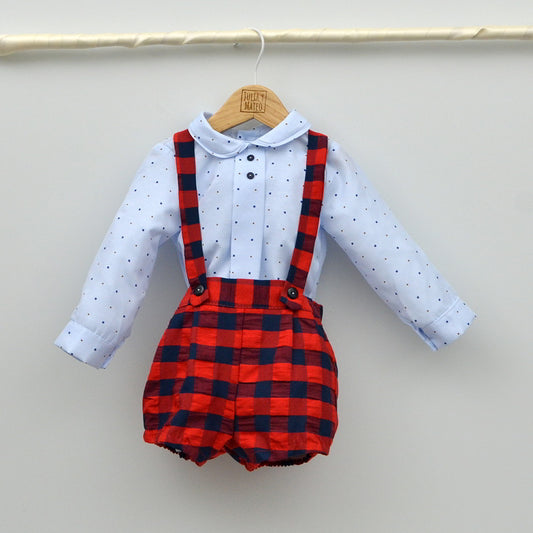 Conjunto bebé Paolo con peto y camisa cuello bebé