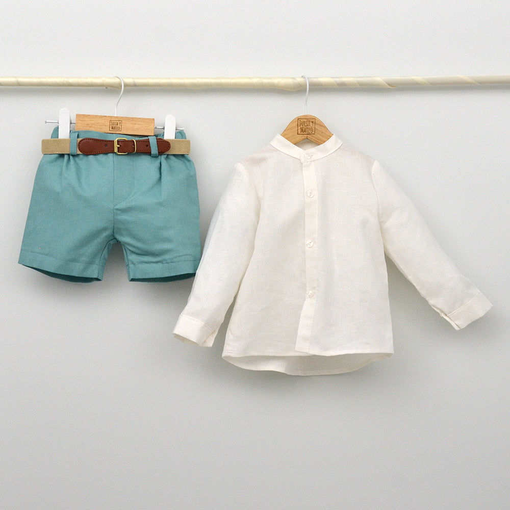 Conjunto Niño Roma con camisa y pantalón con cinturón