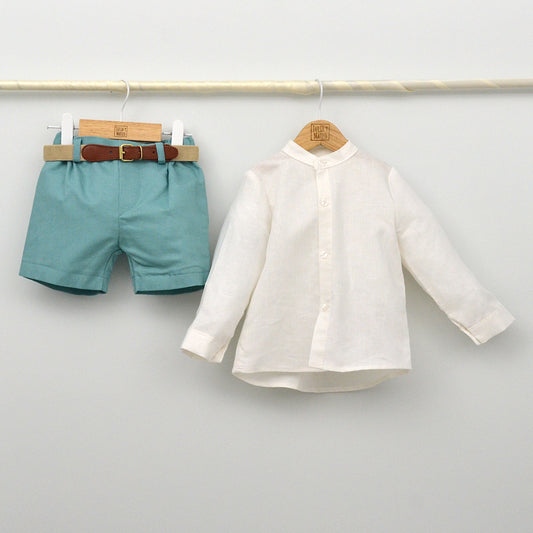 Conjunto Niño Roma con camisa y pantalón con cinturón