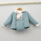 Conjunto bebe Luna con blusita, peto y chaqueta