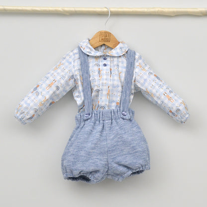 Conjunto bebé Leo con peto y camisa