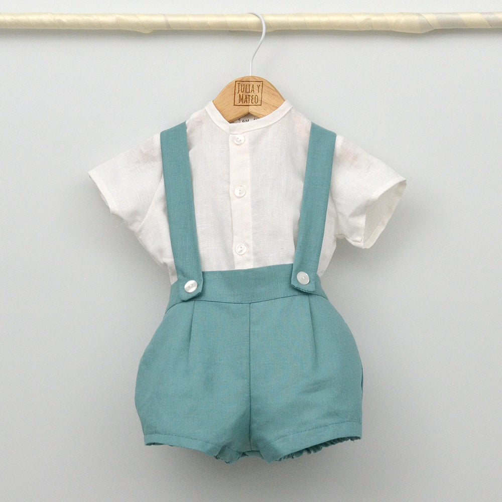 Conjunto bebé Roma con peto y camisa Mao