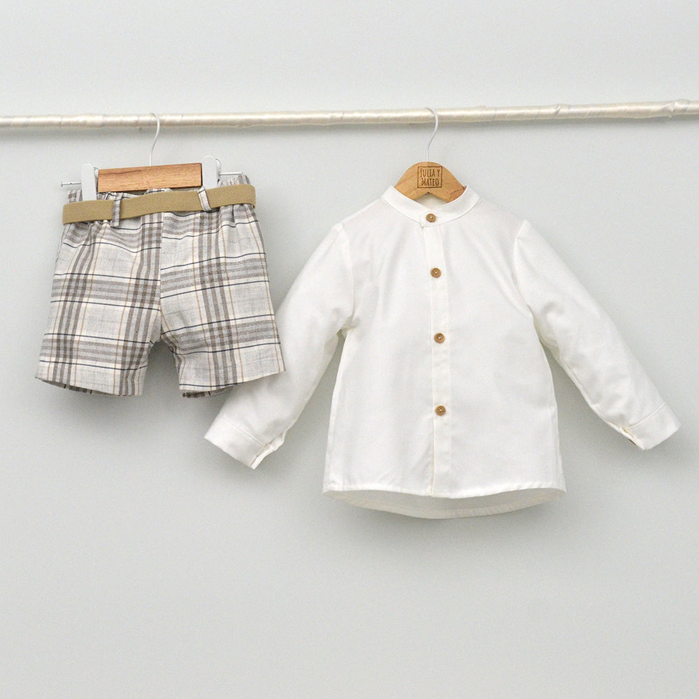 Conjunto Niño vestir con camisa y pantalón con cinturón "Lucas"