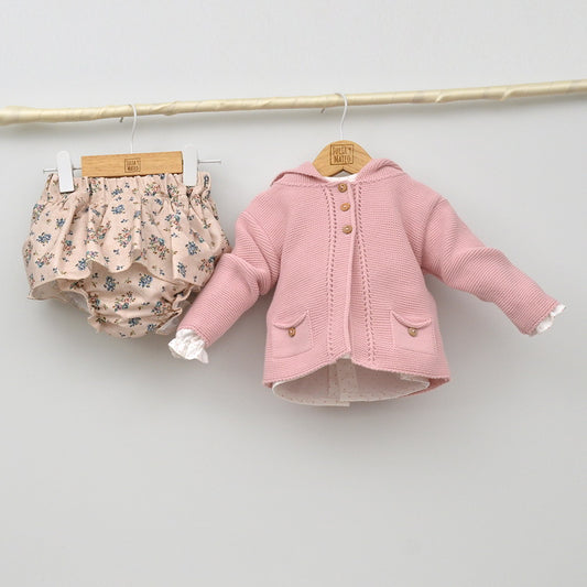 Conjunto bebé Isabela con blusita, chaqueta y falda