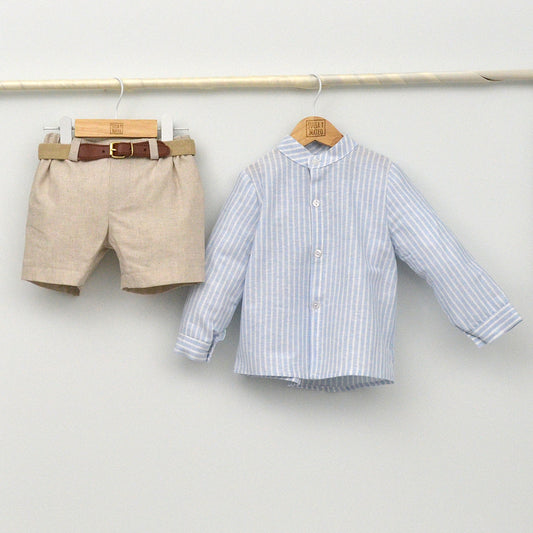 Conjunto Niño Lisboa con camisa y pantalón con cinturón