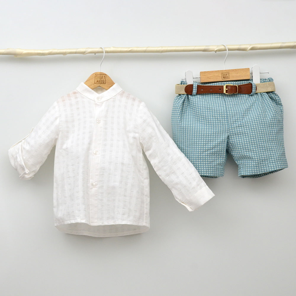 Conjunto Niño Florencia con camisa y pantalón con cinturón