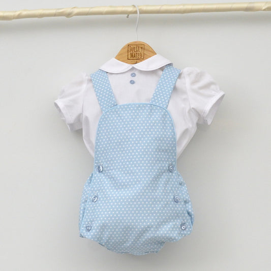 Conjunto bebé Santorini con ranita y camisa cuello bebé