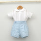 Conjunto bebé Santorini con faldita y blusa de plumeti