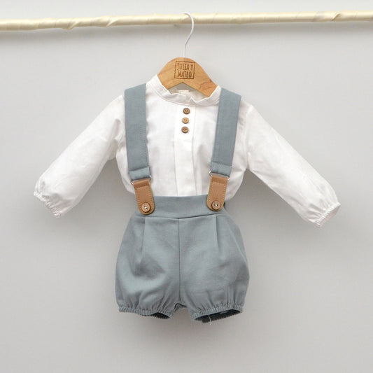 Conjunto bebé Matilda con peto y camisa de algodón